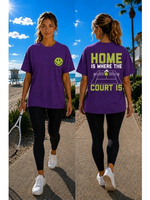 Vodexa Unisex Oversize Tennis Baskılı T-Shirt %100 Pamuk Tenis 28TEMALI Rahat Kalıp Kısa Kollu Tişört