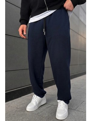 EYDAMOON Erkek Kışlık Baggy Rahat Kesim Beli Bağcıklı Yan Cepli Örme Eşofman Altı