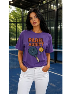 Vodexa Unisex Oversize Tennis Baskılı T-Shirt %100 Pamuk Tenis Temalı Rahat Kalıp Kısa Kollu Tişört