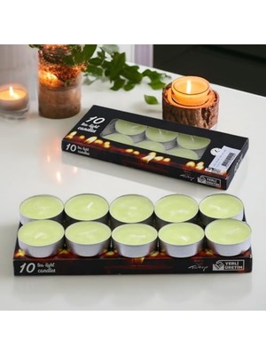 Kazan Hobi Krem Kokusuz Tealight Mum, 10X10 G; Fitilli Mumluk Mumu