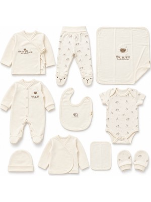 BABYCOSY %100 Organik Pamuk 10 Parça Hastane Çıkışı Zıbın Seti