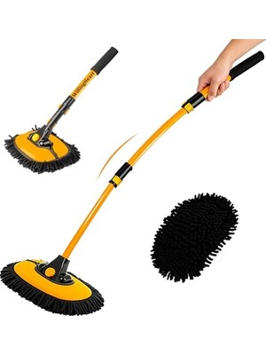 Kazan Hobi 15° Araba Yıkama Fırçası, 103 cm Teleskopik Alüminyum Sap, Mikrofiber Başlık