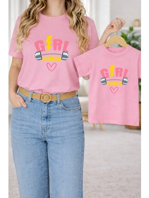 Vodexa Tişört Anne Kız Çocuk Kombin Oversize – Anne & Çocuk Twin Baskılı T-Shirt