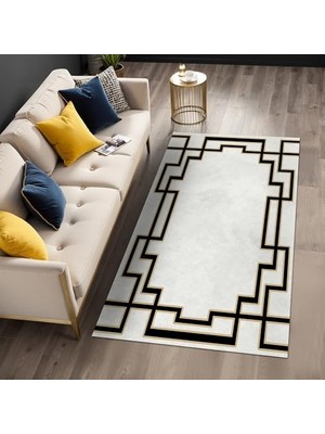 Kazan Hobi Kadife Kaymaz Pamuk Tabanlı Yıkanabilir Antibakteriyel Salon Halısı 160X230
