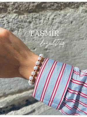 Taşmir Sertifikalı Gerçek Inci Bileklik – 925 Ayar Gümüş & Kırmızı Ip Düğümlü