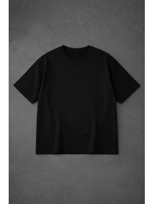 Vodexa Ünisex Oversize T-Shirt Baskısız %100 Pamuk Tişört Rahat Kalıp
