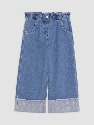 Lcw Kids Indigo Nakışlı Kız Çocuk Jean Pantolon