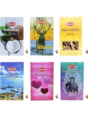 Kazan Hobi Farklı Aromalı 6 Paket Geri Akış Konik Tütsü, Toplam 60 Adet