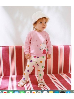 Allnoor Kids Kız Bebek ve Çocuk Baskılı Sweatshirt ve Tayt Ikili Takım