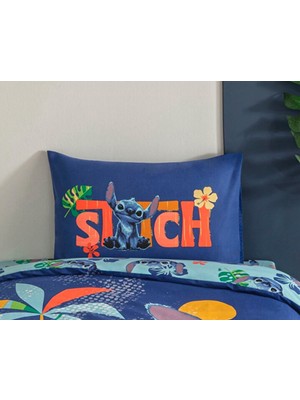 Taç  Zorluteks Out  Stitch Aloha Desenli % 100 Pamuk Kumaş 1 Adet Yastık Kılıfı 50X70 cm Çif Taraflı Baskı