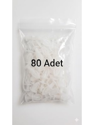 Kazan Hobi Beyaz Plastik Geçmeli Perde Ruleti, 80 Adet, Perde Askısı