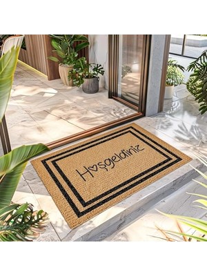 Kazan Hobi Hoşgeldiniz Desenli Kapı Önü Halı Paspas 40 x 60 cm