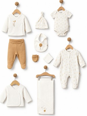 BABYCOSY %100 Organik Pamuk 10 Parça Hastane Çıkışı Zıbın Seti