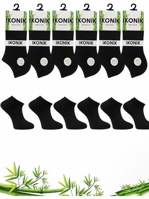İkonik Socks Erkek 6'lı Bambu Siyah Patik Çorap