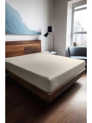 Kazan Hobi Ekru Ranforce Fitted Çarşaf 200X200