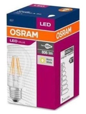 Kazan Hobi A60 Rustik LED Ampul, 7W (60W), Sarı 2700K, Normal Ampul Boyutu