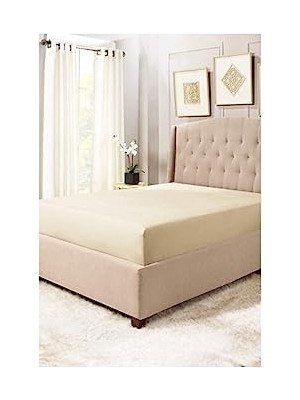 Kazan Hobi Krem Tek Kişilik Lastikli Penye Çarşaf, 100X200