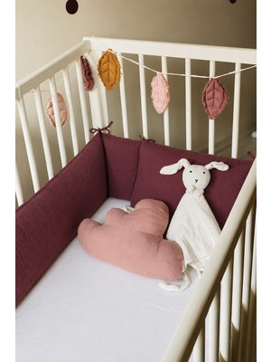 Cigit Müslin Bebek Yatak Koruma Yastık Seti (Yıkanmıştır) 32X180 cm +/- 2 cm Mürdüm