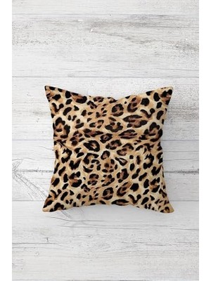 Kazan Hobi Yastık; Pelangi Leopar Desenli Çift Tarafı Baskılı Gizli Fermuarlı Kılıfı Kırlent Koltuk Yastık Kılıfı, Leopar-Kahverengi 45 x 45,24691183945451