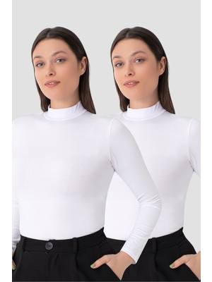 Arma Yıldız Kadın Balıkçı Yaka Uzun Kollu Body 2'li Paket