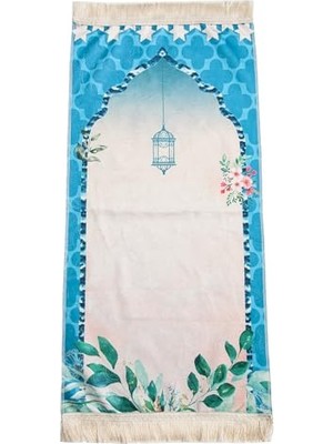 Kazan Hobi Yumuşak Dokulu Dijital Baskılı Çocuk Seccadesi Mavi
