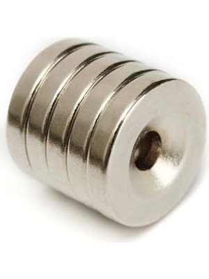 Kazan Hobi 10 Adet Havşa Delikli Neodyum Mıknatıs, 15X3 mm