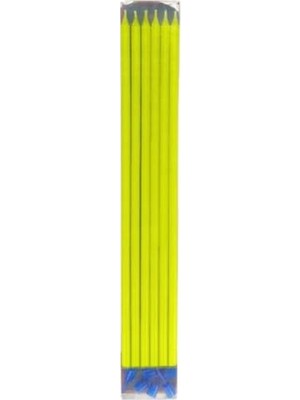 Kazan Hobi 20 cm Fosforlu Sarı Çubuk Mum Paketi, 6 Adet