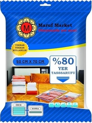 Kazan Hobi Yüksek Kaliteli Vakumlu Poşet (S), 50 cm x 70 Cm, Çevirmeli, Mavi Kapaklı Vakumlu Hurç