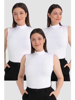 Arma Yıldız Kadın Balıkçı Yaka Kolsuz Body 3'lü Paket