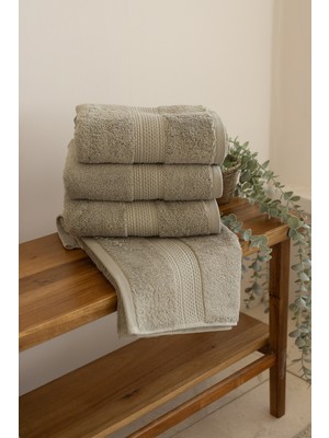 İrya Mısır %100 Mısır Pamuğu 4'lü Havlu Seti 50X90 cm Warm Sage