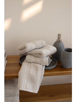 İrya Mısır %100 Mısır Pamuğu 4'lü Havlu Seti 30X50 cm Cool Grey