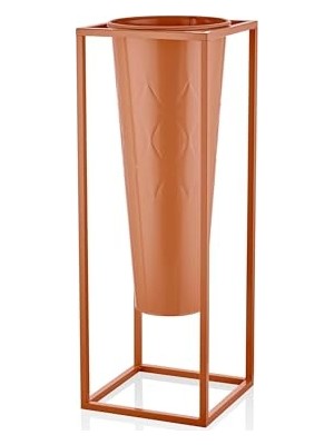Kazan Hobi Prizma Vazo & Saksı Terracota 80X30X30 cm