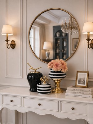 Feray Home Dekoratif - Salon Seti Siyah Zebra Gold