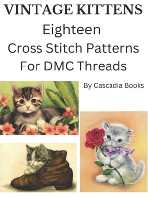 Kazan Hobi Vintage Kittens Eighteen Cross Stitch Patterns For Dmc Threads