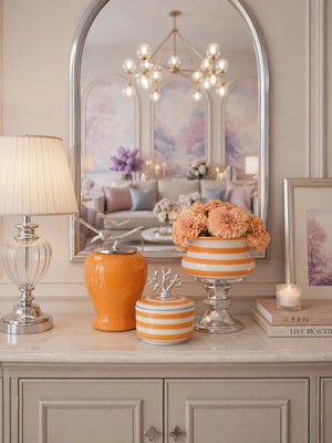 Feray Home Dekoratif - Salon Seti Soft Sarı Zebra Gümüş
