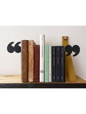 Kazan Hobi Virgül Tasarımlı Siyah Kitap Tutucu, 19 x 10 x 6 Cm, Ikili Set, Pla 3D Baskı