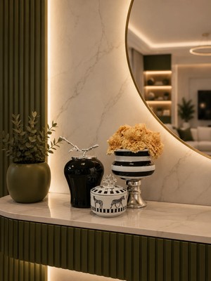Feray Home Dekoratif - Salon Seti Siyah Zebra At Gümüş