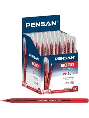 Kazan Hobi Kırmızı Tükenmez Kalem 1 Mm. 50'lik Kutu 8692404904453