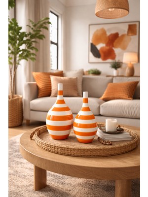 Feray Home Dekoratif Obje - Damla Şişe Soft Sarı Klasik Zebra