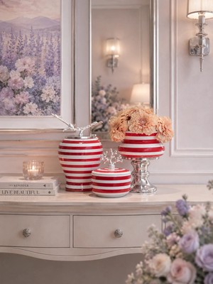 Feray Home Dekoratif - Salon Seti Full Kırmızı Zebra Gümüş