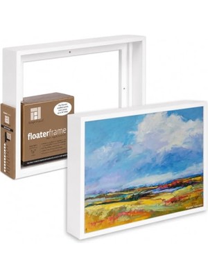 Kazan Hobi Ahşap Paneller Için Şamandıra Çerçevesi, 17,5 cm Derinlik, Kalın, 22 x 30 Cm, Beyaz (FBOLD780912W)