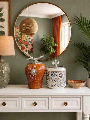 Feray Home Dekoratif - Kahverengi Mermer Şah Ceramic Oval Gümüş
