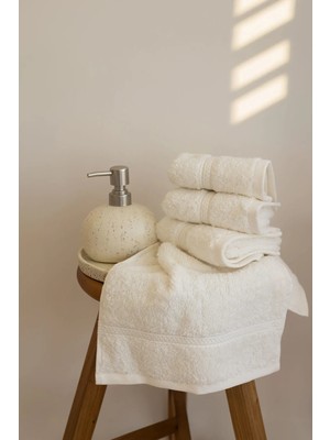 İrya Mısır %100 Mısır Pamuğu 4'lü Havlu Seti 30X50 cm Bright Ecru