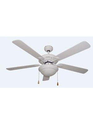 Kazan Hobi 5 Mdf Kanatlı 132 cm Lambalı Tavan Vantilatörü, Beyaz, BLWL3102