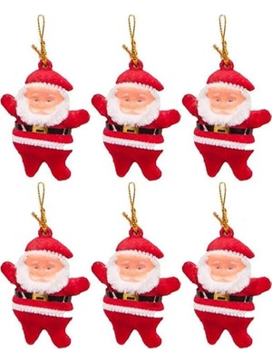Kazan Hobi Yılbaşı Çam Ağacı Süsü Noel Baba 6'lı 6,5 cm