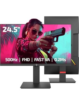 Kazan Hobi Lucid S50 24.5'' 500Hz 0.2ms Fast Va E-Spor 10 Bit Pivot Rgb Gaming Monitör