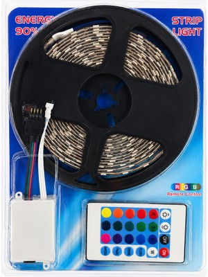 Winnboss LED 5 Metre Rgb Şerit LED Seti Kumandalı Adaptörlü 16 Renkli 4 Animasyon Modlu Iç Mekân Aydınlatma