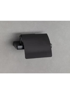 Kazan Hobi Flat Kapaklı Tuvalet Kağıtlığı Siyah Renk 90X95X151 mm