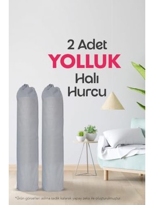 Kazan Hobi Gri Yolluk Halı Hurcu ve Saklama Kılıfı