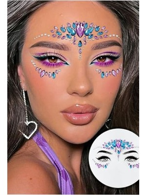 Kazan Hobi Kendinden Yapışkanlı Kristal Yüz Taşı Sticker, Renkli